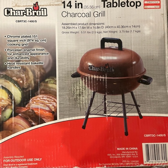 NIB Char-Broil 14” tabletop charcoal grill (FINAL PRICE) - Picture 7 of 14